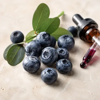 Bilberries, leaves and botanical extract