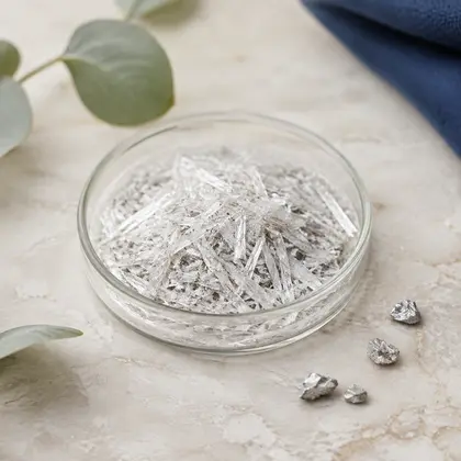 Dietary zinc mineral crystals in a laboratory dish